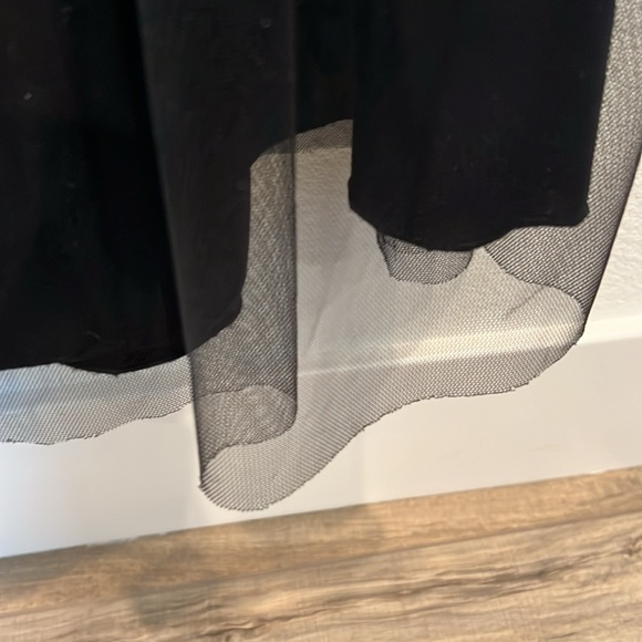 Amsale Black Lace & Chiffon One-Shoulder Dress Gown Bridesmaid Size 6 - Picture 6 of 11